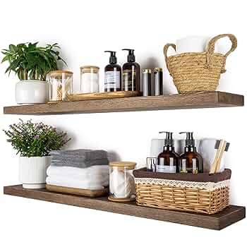 Amazon.com: BGMG 36 inch Walnut Floating Shelves for Wall